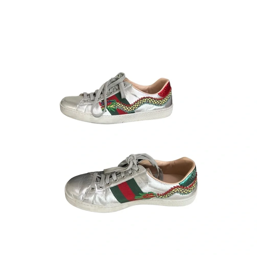 • Authenticity Guarantee
Gucci Ace Embroidered Men's Sneaker Silver Dragon shoes - Picture 3 of 16
